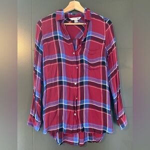 Plaid Button-Up Women's Top